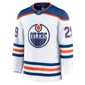 Dresovi Edmonton Oilers 2024-25 Fanatics Premium Leon Draisaitl Gostujući Bijela - Muške